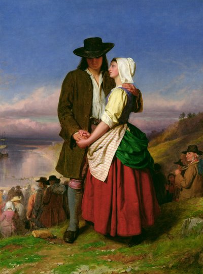 Der Abschied von Evangeline und Gabriel, ca. 1870 von John Faed